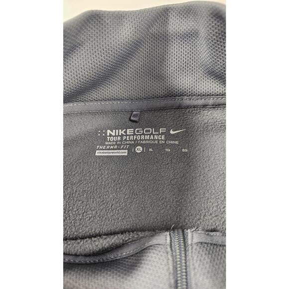 Nike golf tour performance therma fit fleece lined 1/4 zip #8 patch sz XL grey - Picture 4 of 7